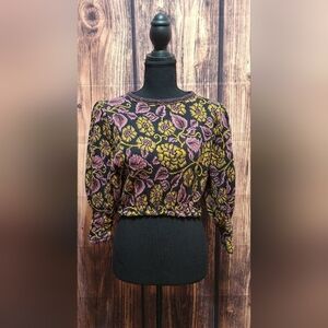 Free People Floral Cropped Womens Embroidered Top Size Xs!